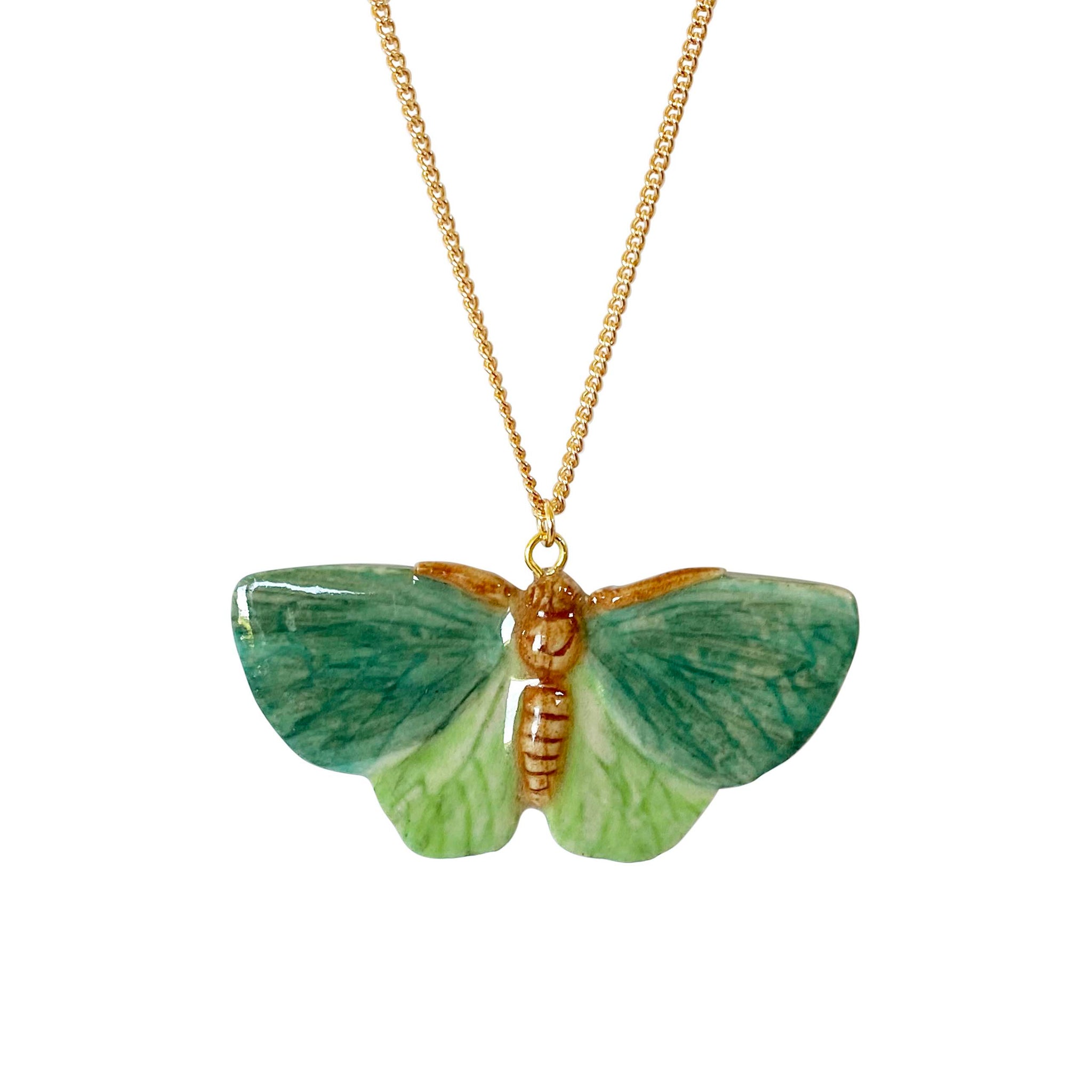 Delicate Green Butterfly Necklace