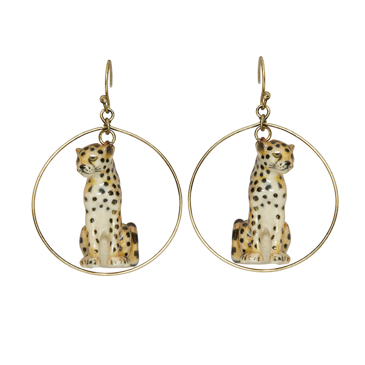 Cheetah earrings clearance