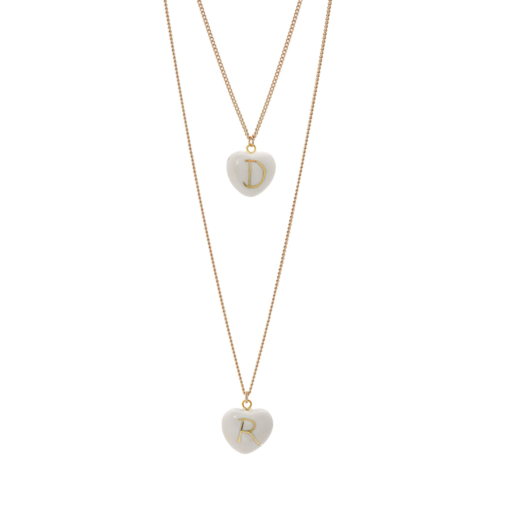 Double Initial Heart Necklace