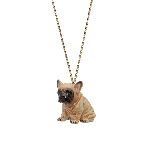 Sitting Fawn Frenchie Necklace