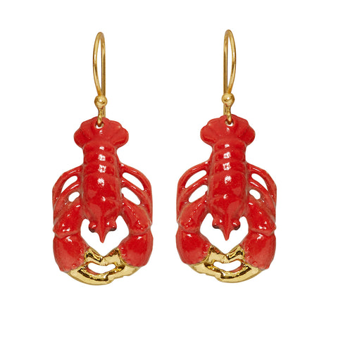 Small Lobster Hook Drop Earrings