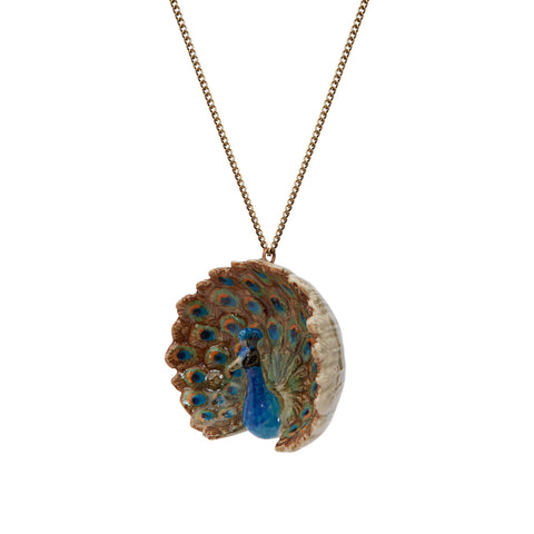 Autumn Sale - Natural Peacock Necklace