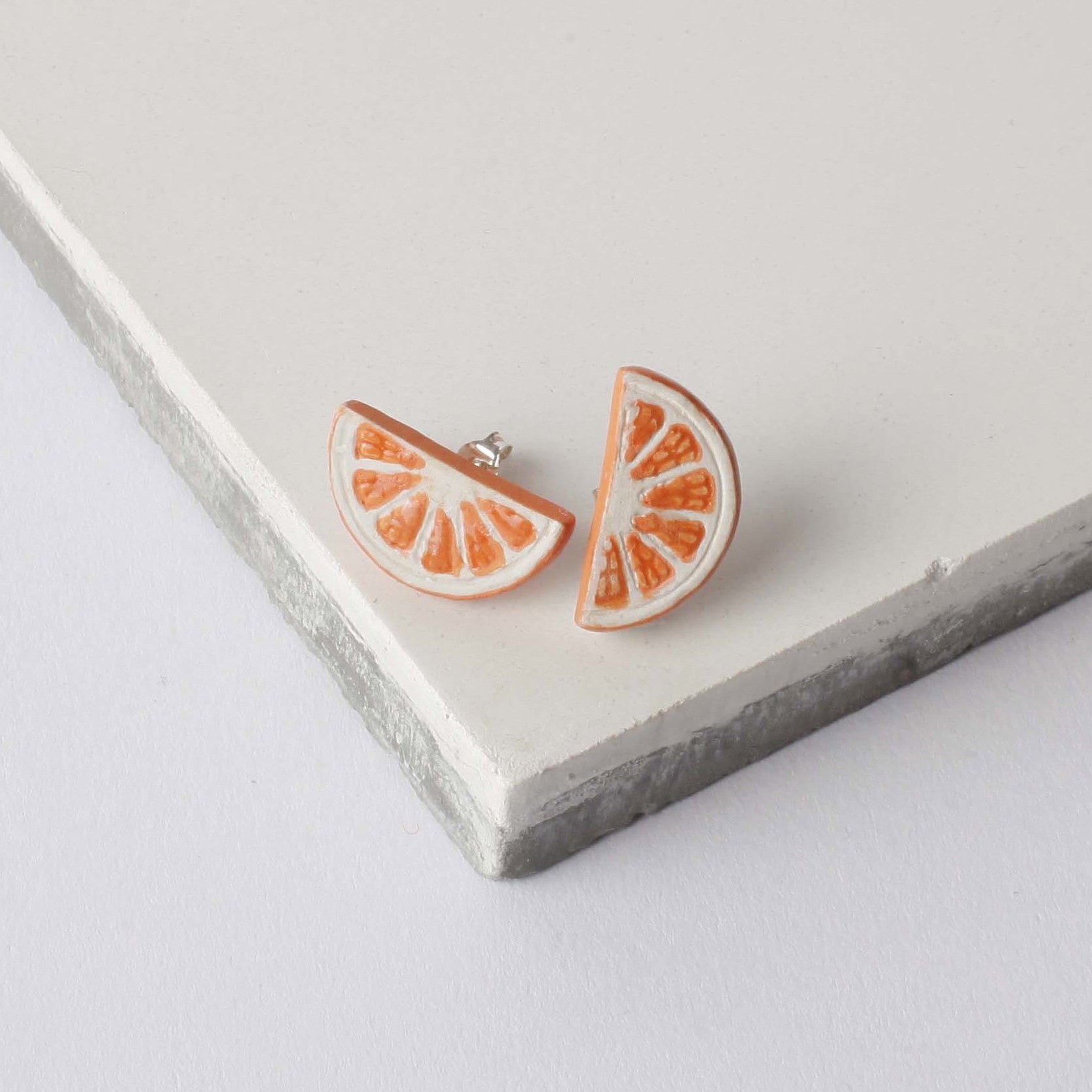 Summer Sale - Orange Slice Earrings