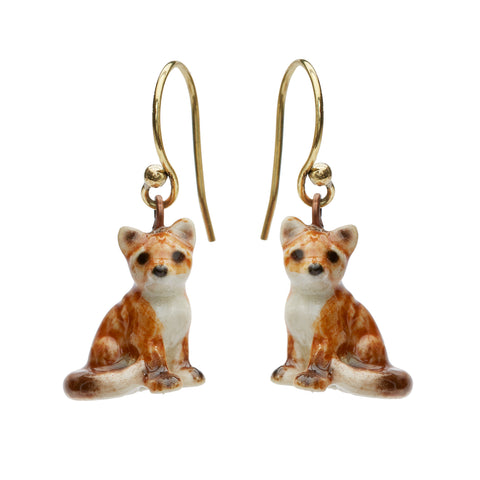 Sitting Fox Drop Earrings