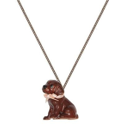 Autumn Sale - Chocolate Labrador Puppy Necklace