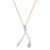 Autumn Sale - White & Gold Wishbone Necklace