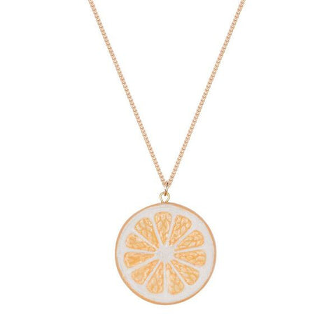 Summer Sale - Lemon Citrus Slice Necklace