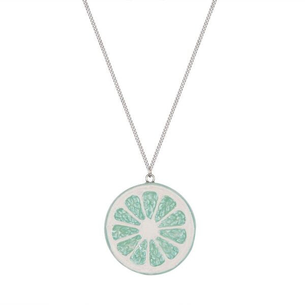 Spring Sale - Lime Citrus Slice Necklace