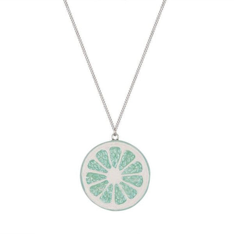 Summer Sale - Lime Citrus Slice Necklace