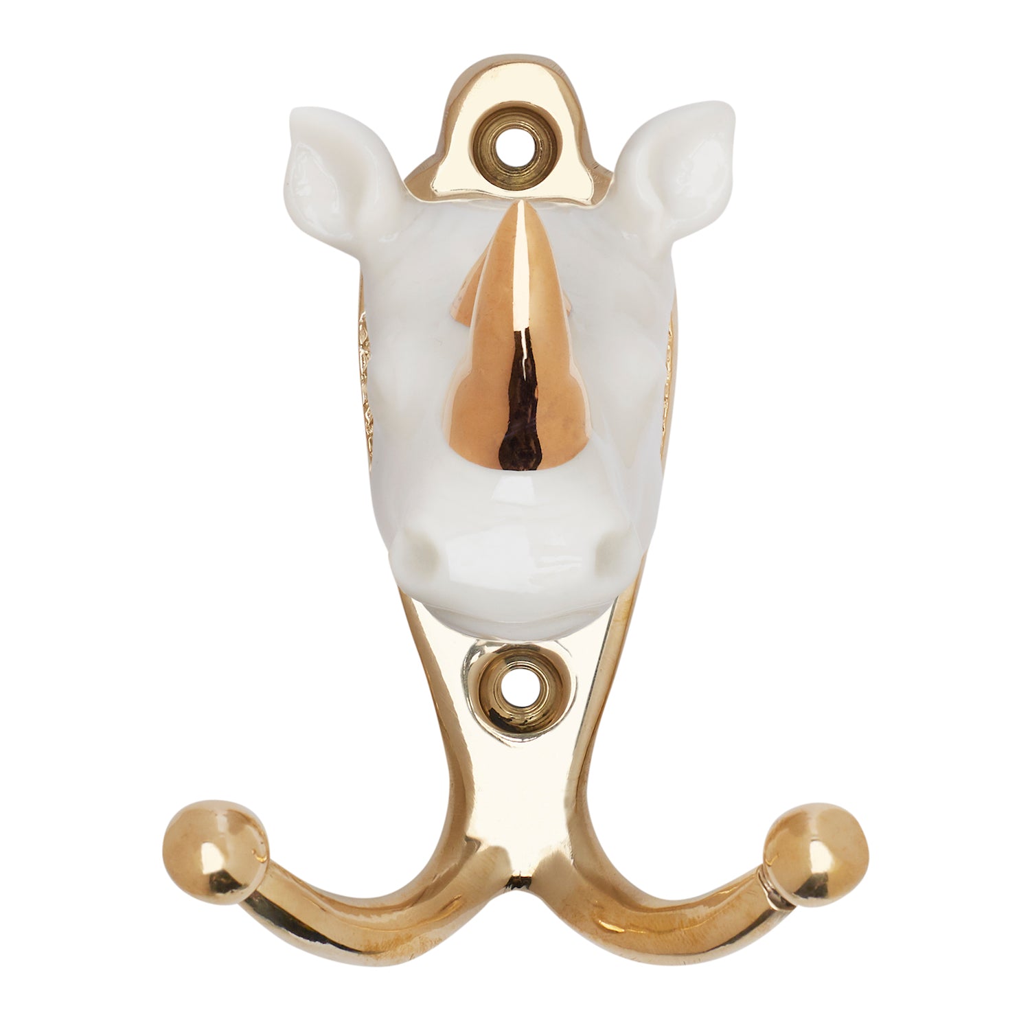 White & Gold Rhino Hook